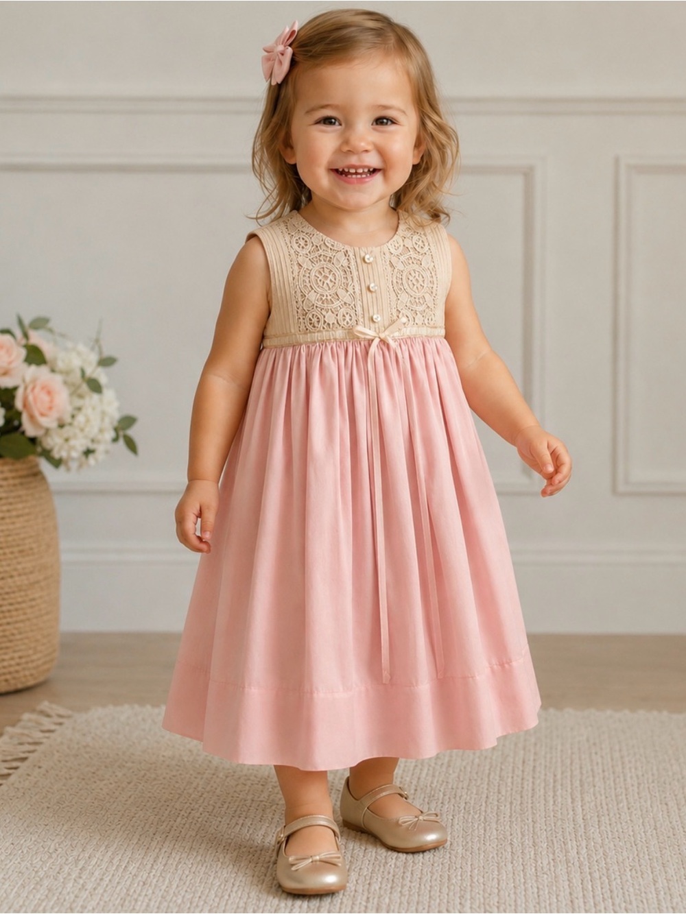 Toddler Boutique Lace Heirloom Dress Pink Size 3/4T